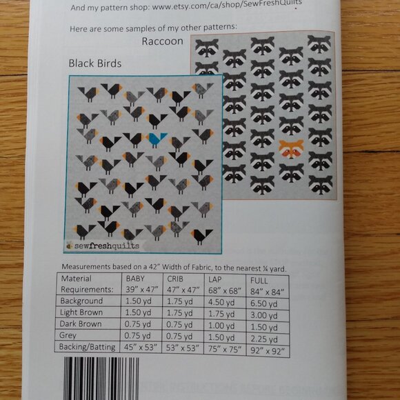 Bear Paw Quilt Sewing Pattern Modernitional Grizzly Baby Lap Full Made in Canada - Picture 5 of 7